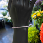 Load image into Gallery viewer, Pink Serenity: Round Rose Quartz Tennis Bracelet with Subtle Elegance