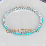 Load image into Gallery viewer, Eternal Ocean: 3.0mm Round Turquoise 5.0ct Tennis Bracelet Elegance