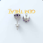 Load image into Gallery viewer, Violet Radiance: Timeless Amethyst Round Stud Earrings.