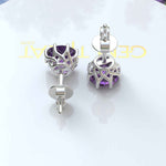 Load image into Gallery viewer, Violet Radiance: Timeless Amethyst Round Stud Earrings.