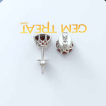 Load image into Gallery viewer, Deep Red Allure: Silver Earrings with Round Garnet Studs for Daily Charm
