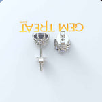 Load image into Gallery viewer, Mystic Radiance: Timeless Round Gray Moissanite Stud Earrings