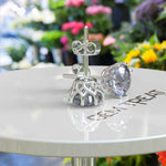 Load image into Gallery viewer, Mystic Radiance: Timeless Round Gray Moissanite Stud Earrings