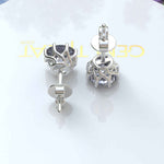 Load image into Gallery viewer, Mystic Radiance: Timeless Round Gray Moissanite Stud Earrings