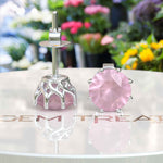 Load image into Gallery viewer, Feminine Charm: Rose Quartz Round Cut Stud Earrings.