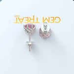 Load image into Gallery viewer, Feminine Charm: Rose Quartz Round Cut Stud Earrings.