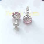 Load image into Gallery viewer, Feminine Charm: Rose Quartz Round Cut Stud Earrings.