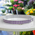 Load image into Gallery viewer, Purple Majesty: Exquisite 12ct Round Amethyst Tennis Bracelet for Royal Elegance