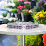 Load image into Gallery viewer, Purple Majesty: Exquisite 12ct Round Amethyst Tennis Bracelet for Royal Elegance