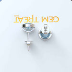 Load image into Gallery viewer, Ocean Bliss: Classic Round Aquamarine Stud Earrings in Sleek Bezel Setting.