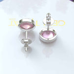 Load image into Gallery viewer, Gentle Radiance: Classic Round Rose Quartz Earrings in Bezel Setting.