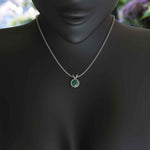 Load image into Gallery viewer, Eternal Radiance: Lush Green Emerald Solitaire Pendant Necklace in Refined Bezel Setting