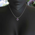 Load image into Gallery viewer, Timeless Elegance: Round Amethyst Solitaire Pendant Necklace in Classic Style