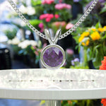 Load image into Gallery viewer, Timeless Elegance: Round Amethyst Solitaire Pendant Necklace in Classic Style