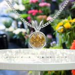 Load image into Gallery viewer, Sun-Kissed Glow of Bezel-Set Round Citrine Solitaire Pendant Necklace