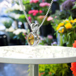 Load image into Gallery viewer, Sun-Kissed Glow of Bezel-Set Round Citrine Solitaire Pendant Necklace