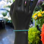 Load image into Gallery viewer, Chic Elegance 3.5mm 8.0ct Turquoise Tennis Bracelet Showcased in Silver Setting