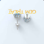 Load image into Gallery viewer, Marine Mirage: Timeless Round Aquamarine Stud Earrings Delights.