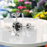 Load image into Gallery viewer, Mystic Beauty: Timeless Earrings with Round Black Onyx Studs.