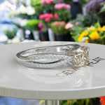 Load image into Gallery viewer, Elegant Oval Cut Champagne Moissanite Engagement Ring - Timeless Love