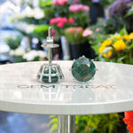 Load image into Gallery viewer, Forest Hue: Classic Emerald Earrings, Round Green Studs.
