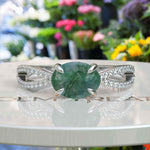 Load image into Gallery viewer, Verdant Vista: Lustrous Oval Moss Agate Gemstone Ring