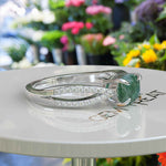 Load image into Gallery viewer, Verdant Vista: Lustrous Oval Moss Agate Gemstone Ring