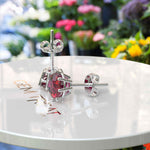 Load image into Gallery viewer, Eternal Flame: Classic Round Ruby Stud Earrings for Timeless Elegance.