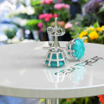 Load image into Gallery viewer, Ocean Kissed: Round Turquoise Stud Earrings.