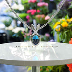 Load image into Gallery viewer, Blue Mystic: Unveiling the Oval Cut London Blue Topaz Solitaire Pendant Necklace Elegance