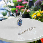 Load image into Gallery viewer, Blue Mystic: Unveiling the Oval Cut London Blue Topaz Solitaire Pendant Necklace Elegance