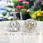 Load image into Gallery viewer, Blush of Dawn: Round Morganite Captured in Bezel Setting Stud Earrings