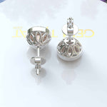 Load image into Gallery viewer, Blush of Dawn: Round Morganite Captured in Bezel Setting Stud Earrings