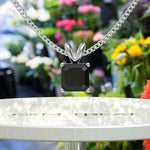 Load image into Gallery viewer, Discover Luxury with Asscher Cut Black Onyx Solitaire Pendant Necklace Elegance