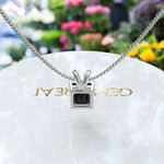 Load image into Gallery viewer, Discover Luxury with Asscher Cut Black Onyx Solitaire Pendant Necklace Elegance