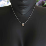 Load image into Gallery viewer, Gemstone of Harmony: Asscher Cut Morganite Solitaire Pendant Necklace Adorned
