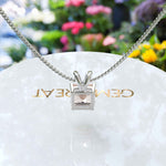 Load image into Gallery viewer, Gemstone of Harmony: Asscher Cut Morganite Solitaire Pendant Necklace Adorned