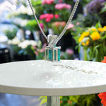 Load image into Gallery viewer, Mystic Allure: Asscher Cut Turquoise Solitaire Pendant Necklace, A Coastal Gemstone Oasis