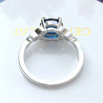 Load image into Gallery viewer, Dive into Timeless Beauty: Round London Blue Topaz Celtic Solitaire Ring's Enigmatic Charm