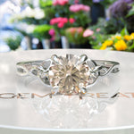 Load image into Gallery viewer, Celtic Dreamscape: Brilliant Round Morganite Solitaire Ring