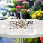 Load image into Gallery viewer, Celtic Dreamscape: Brilliant Round Morganite Solitaire Ring