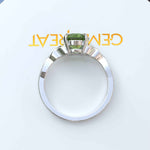 Load image into Gallery viewer, Green Gem Enigma: Round Peridot Solitaire in Celtic Silver Setting
