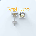 Load image into Gallery viewer, Golden Radiance: Bezel Set Yellow Moissanite Princess Cut Stud Earrings.