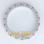 Load image into Gallery viewer, Purple Majesty: 5.0mm Round Amethyst Tennis Bracelet Adorned with Alternating Moissanites