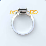 Load image into Gallery viewer, Dark Gem Allure: Emerald Cut 1.5ct Black Onyx Silver Ring with Artfully Twisted Shank