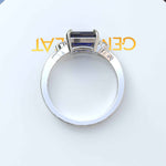 Load image into Gallery viewer, Enchanting Emerald Cut Blue Sapphire Ring - Twisted Band of Love
