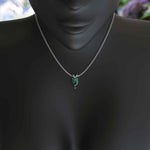 Load image into Gallery viewer, Regal Elegance: Solitaire Pear Cut Green Emerald Pendant Necklace, A Gem of Nature