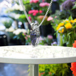 Load image into Gallery viewer, Graceful Allure: Pear Cut Blue Sapphire Solitaire Pendant Necklace Masterpiece