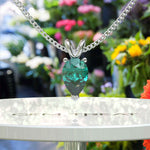 Load image into Gallery viewer, Regal Elegance: Solitaire Pear Cut Green Emerald Pendant Necklace, A Gem of Nature