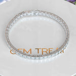 Load image into Gallery viewer, Ocean's Caress: Round Aquamarine Tennis Bracelet in Sterling Silver